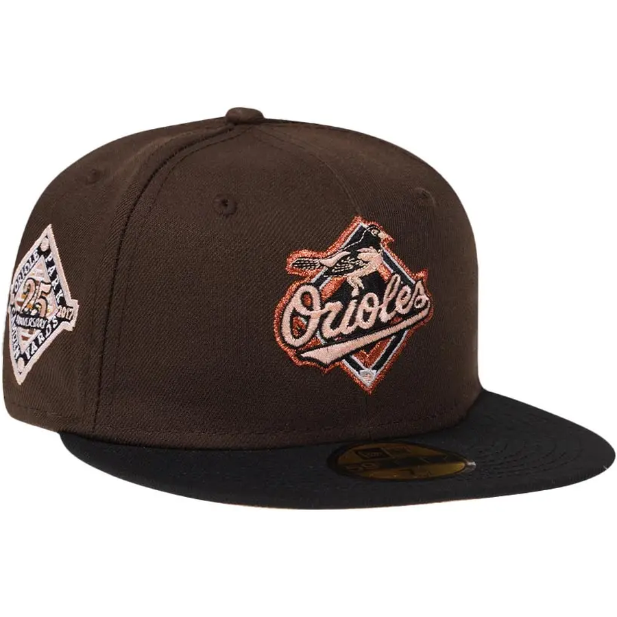 New Era Baltimore Orioles 25th Anniversary Coffee Peach 59FIFTY Fitted Hat