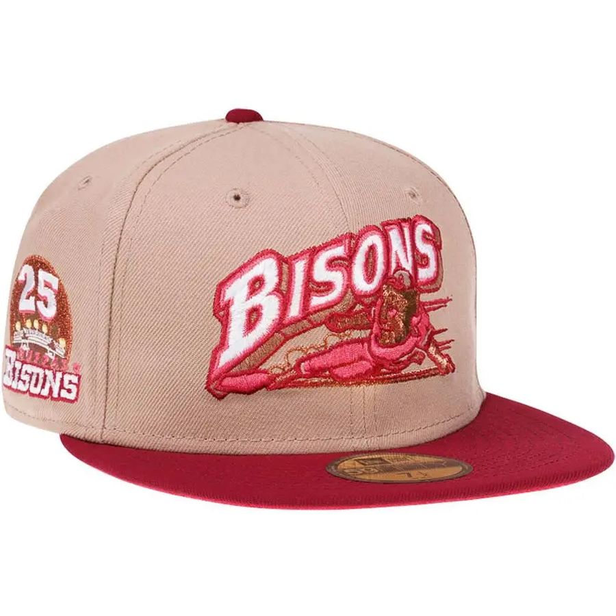 Bison Cap New Era Buffalo Bisons 25th Anniversary Wild Strawberry 59FIFTY Fitted Hat