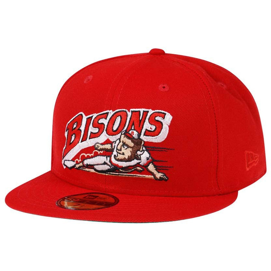 Bison Cap New Era Buffalo Bisons Red Throwback 59FIFTY Fitted Cap