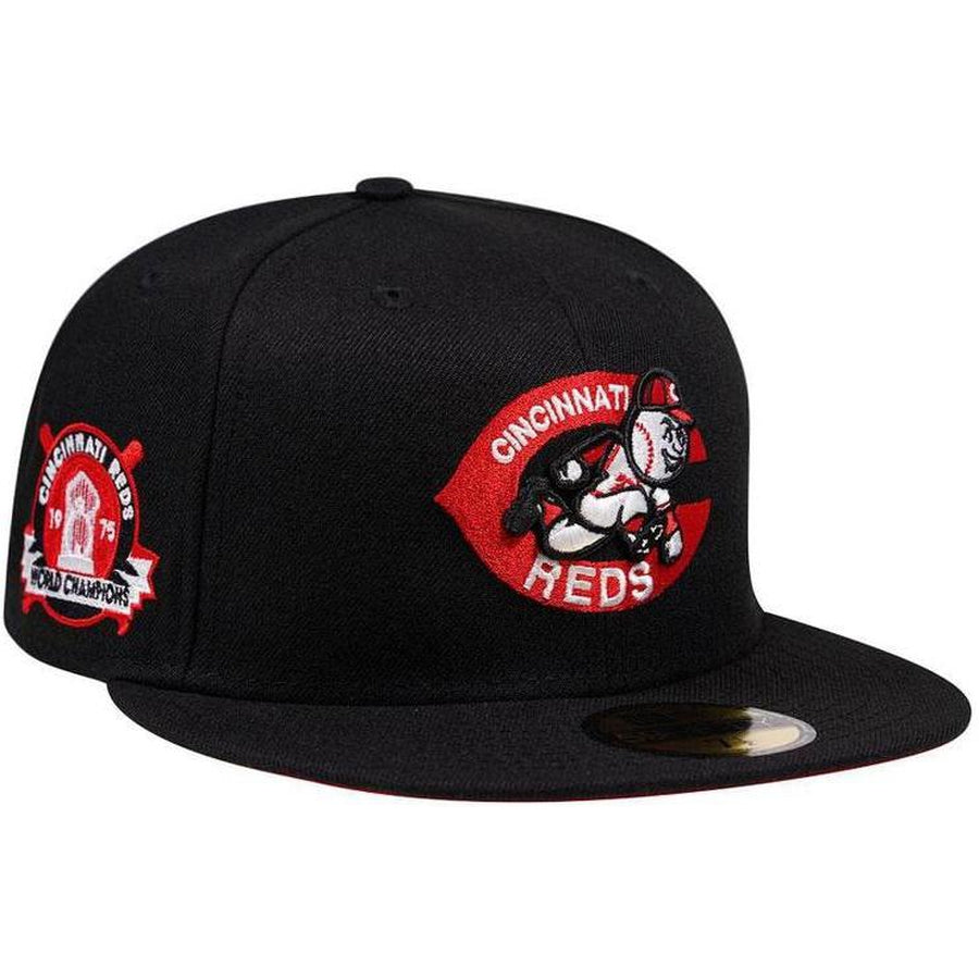 New Era Cincinnati Reds World Champions 1975 Black and Red Edition 59Fifty Fitted Cap