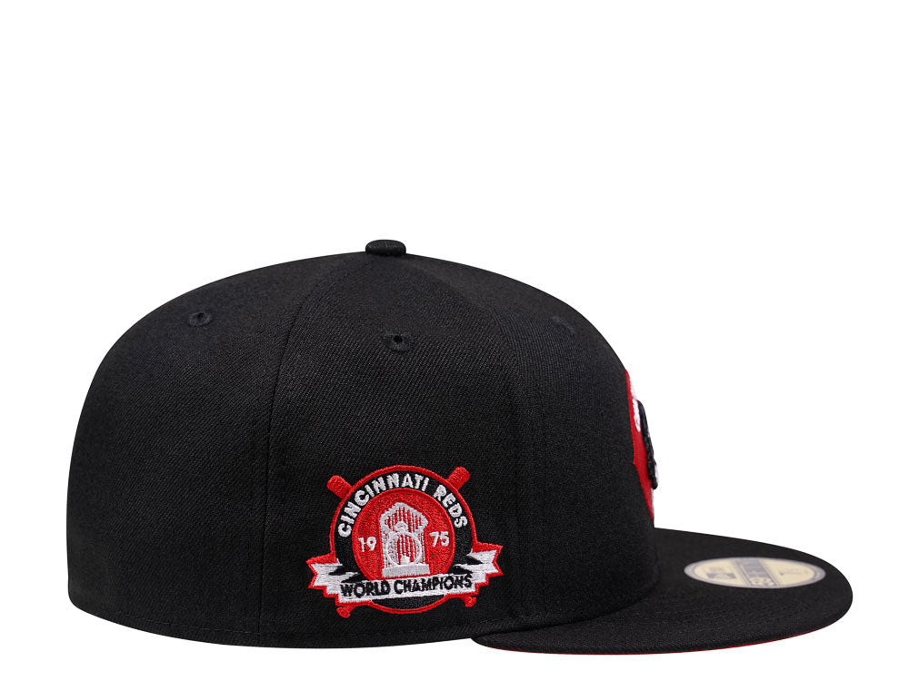 New Era Cincinnati Reds World Champions 1975 Black and Red Edition 59Fifty Fitted Cap