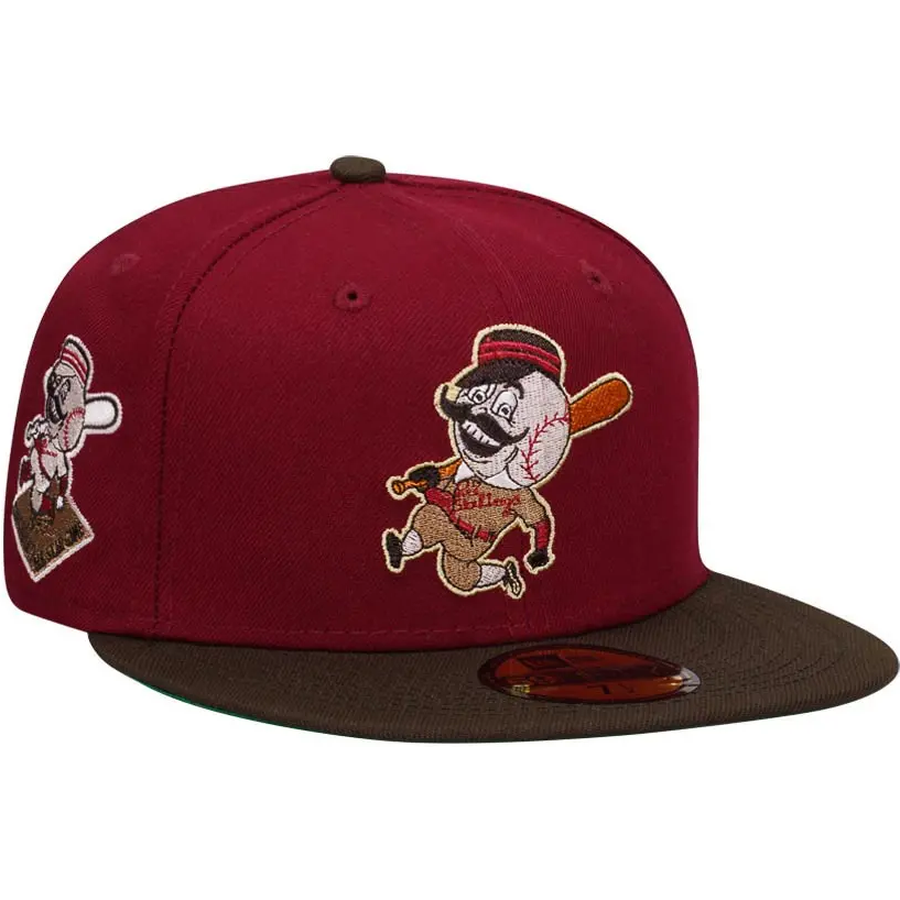 New Era Cincinnati Reds 1953 All-Star Game Vintage Merlot Throwback 59FIFTY Fitted Hat