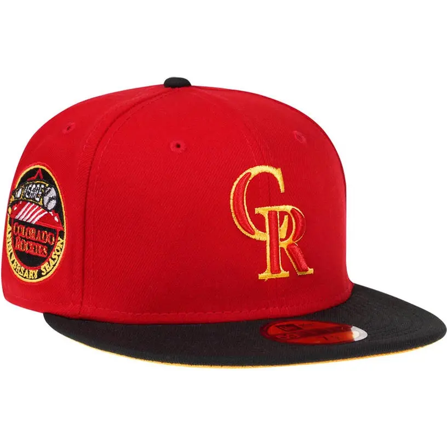 New Era Colorado Rockies Red/Black 10th Anniversary Golden Goal 59FIFTY Fitted Cap