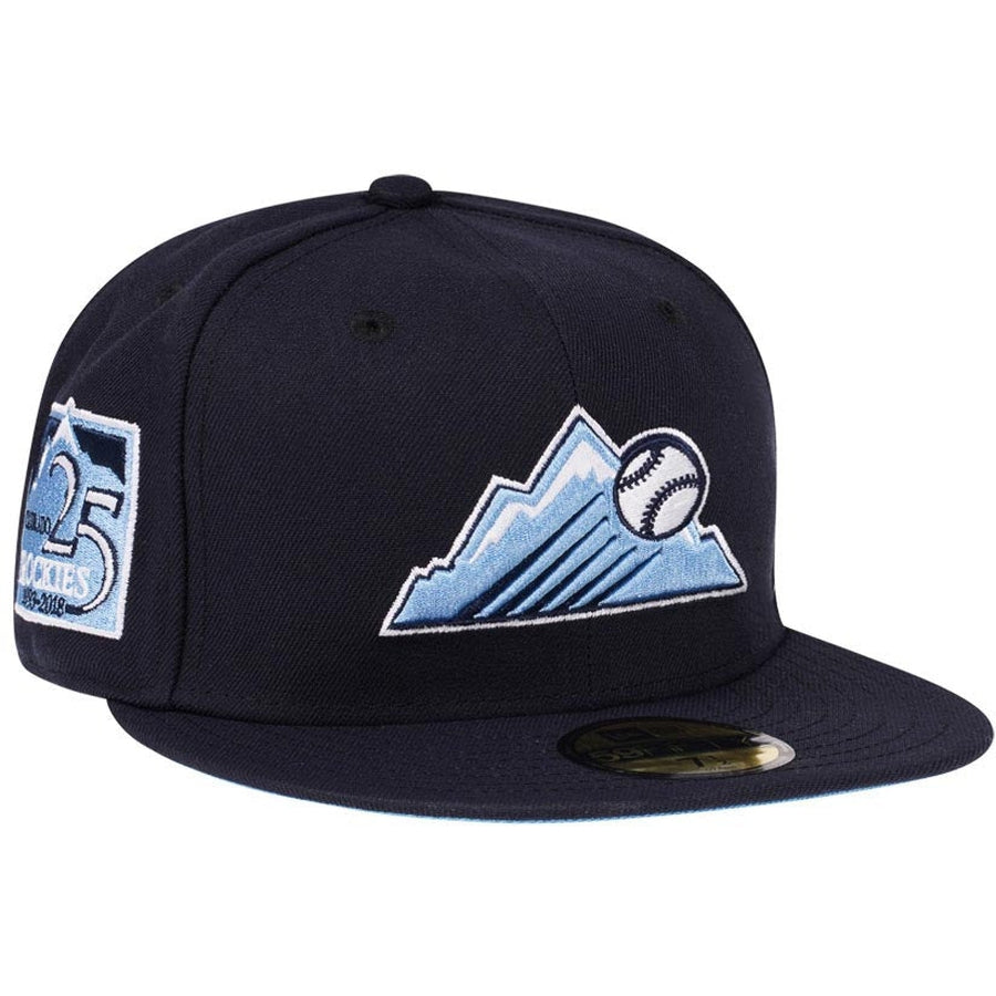 New Era Colorado Rockies 25th Anniversary Iced Glacier Blue 59FIFTY Fitted Cap