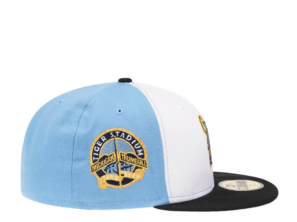 New Era Detroit Tigers Light Blue/Black/White Stadium Patch Golden Goal 59FIFTY Fitted Hat