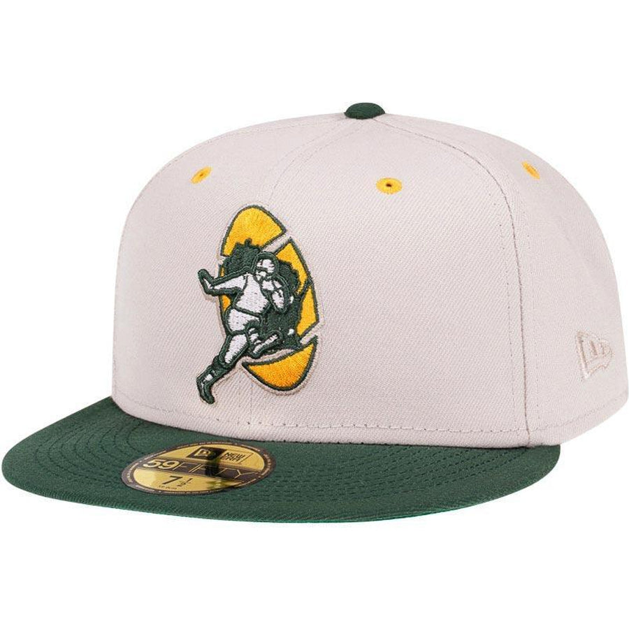 New Era Green Bay Packers Cream Throwback Edition 59Fifty Fitted Cap