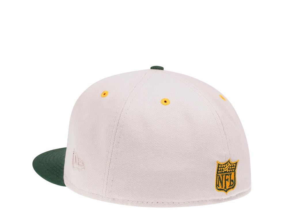 New Era Green Bay Packers Cream Throwback Edition 59Fifty Fitted Cap