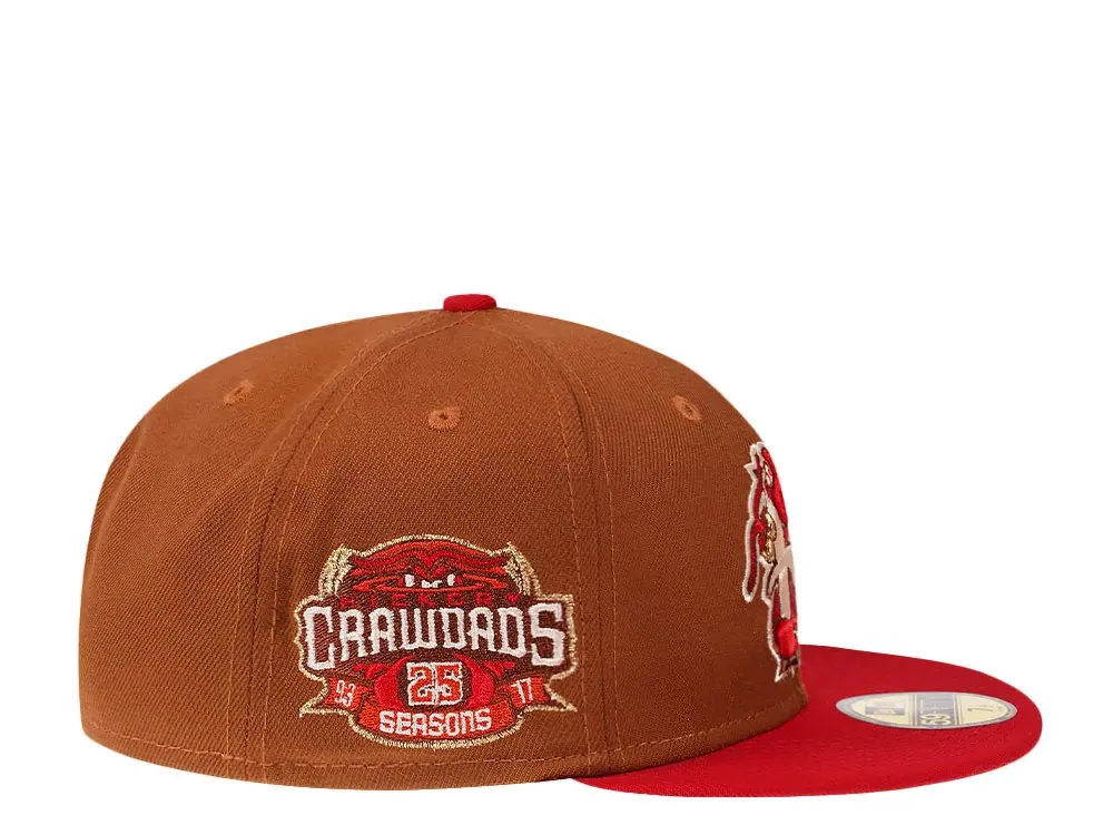 New Era Hickory Crawdads 25th Anniversary Bourbon Two Tone 59FIFTY Fitted Hat