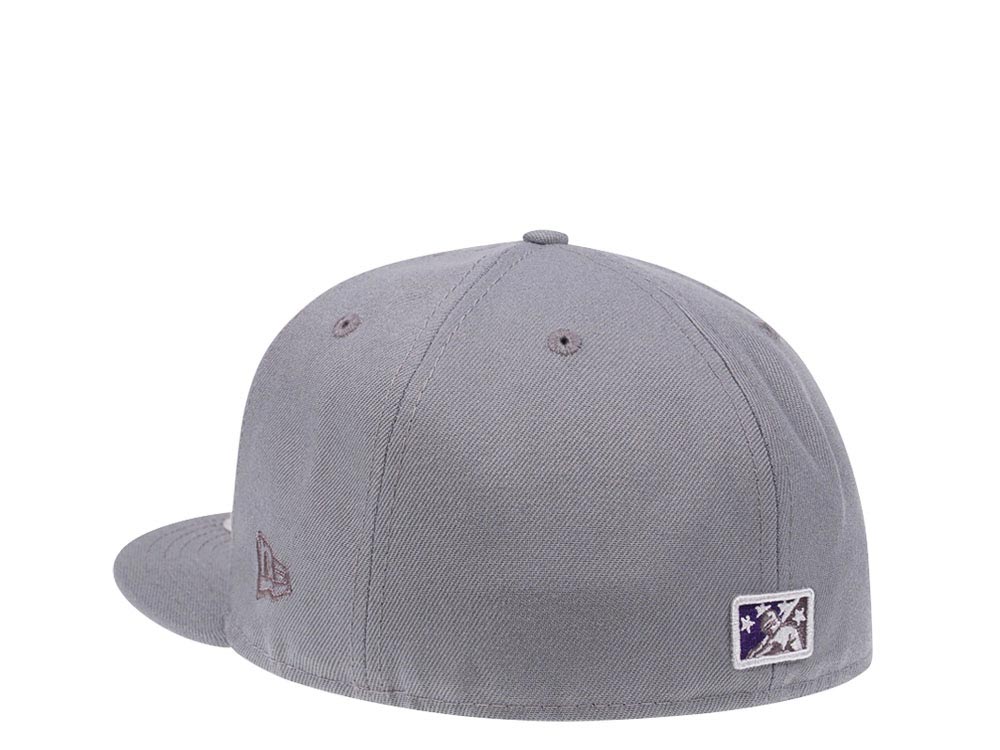 New Era Albuquerque Isotopes Storm Grey Purple Edition 59Fifty Fitted Cap