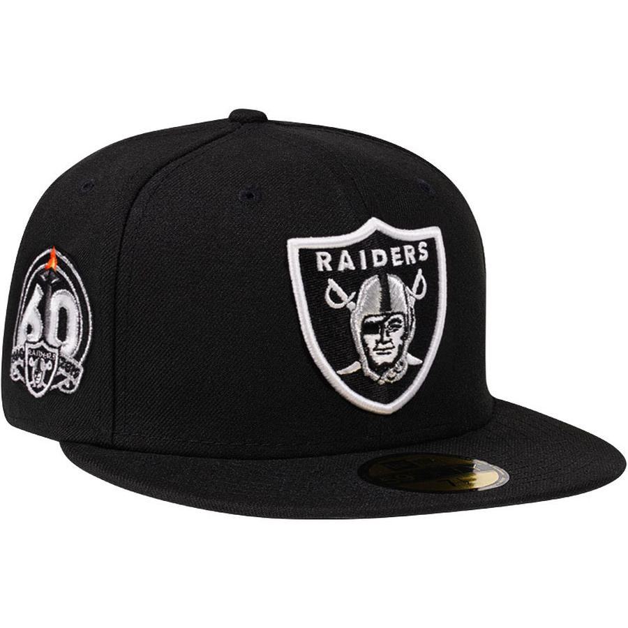Las Vegas Raiders EST HEATHER SIDE-PATCH Grey-Black Fitted Hat