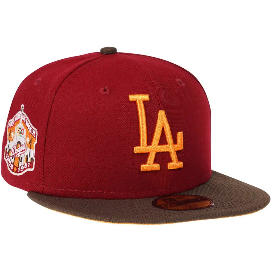 New Era Los Angeles Dodgers Memorial Coliseum Burgundy/Brown 59FIFTY Fitted Hat