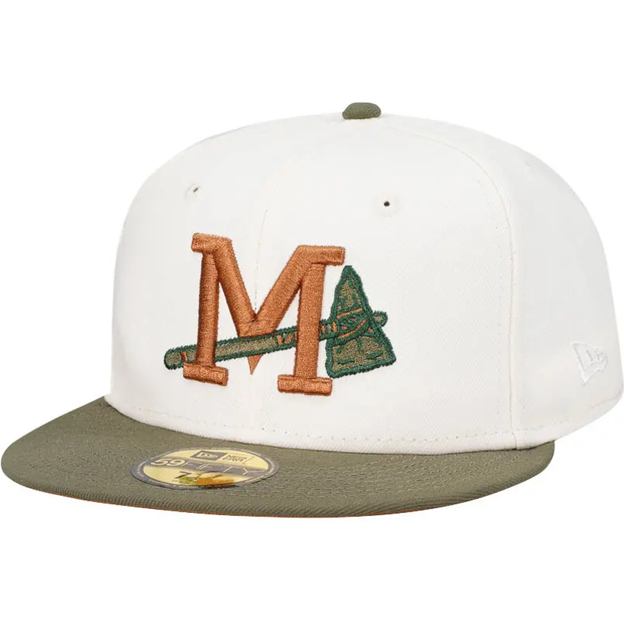 New Era Mississippi Braves Cream Olive 59FIFTY Fitted Hat