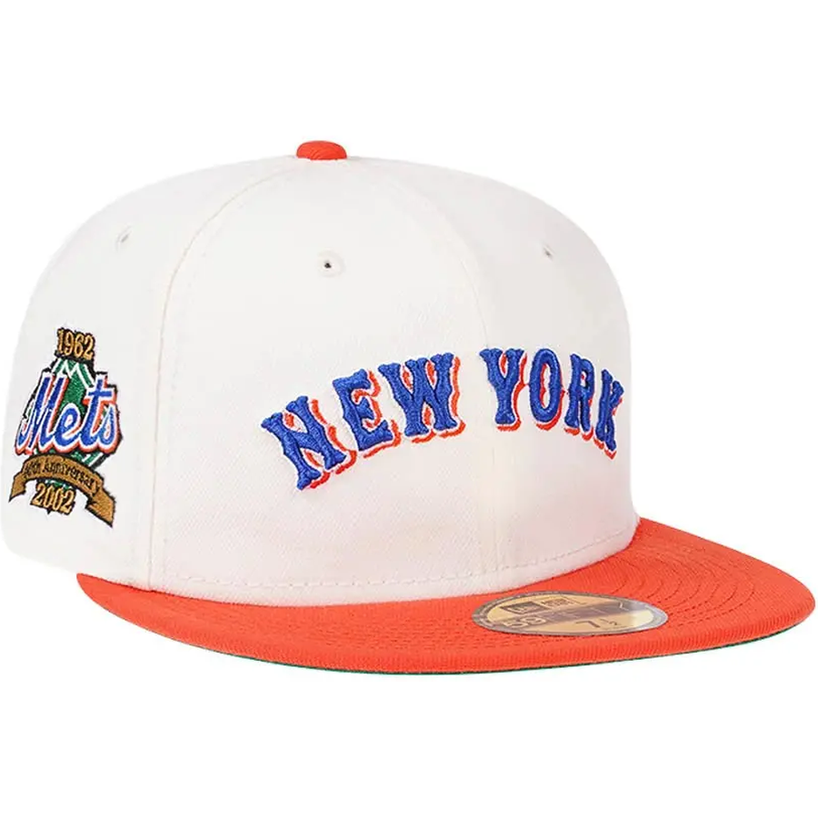 New Era New York Mets 40th Anniversary Cream Throwback 59FIFTY Fitted Hat