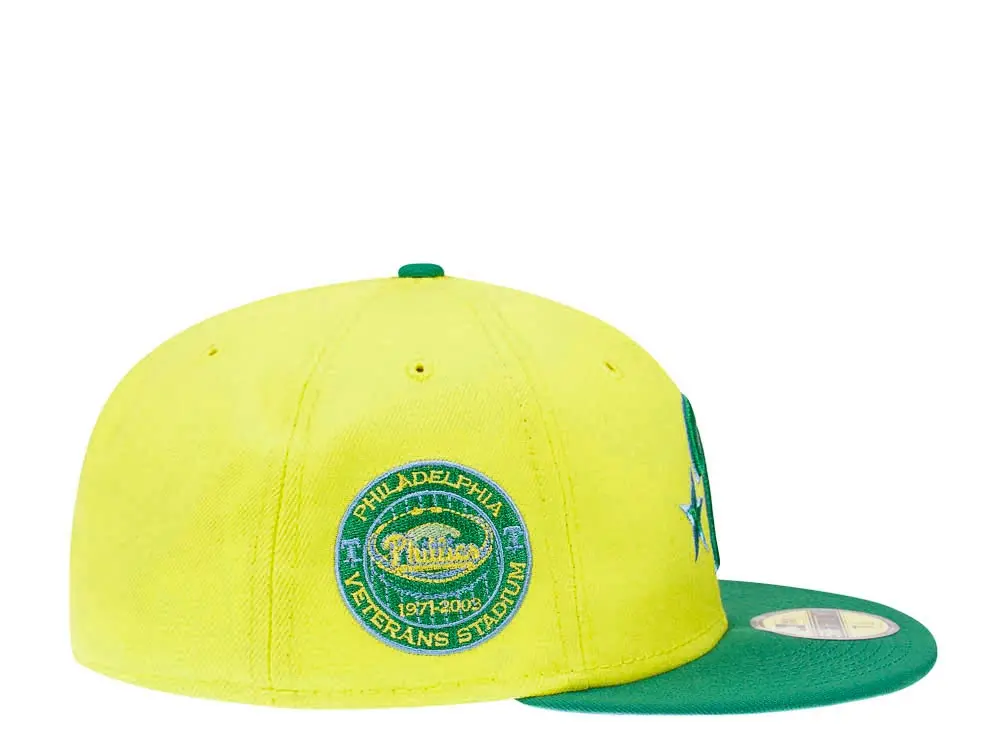 New Era Philadelphia Phillies Yellow/Green Veterans Stadium Golden Goal 59FIFTY Fitted Hat
