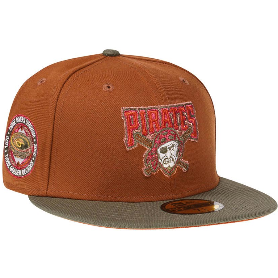 New Era Pittsburgh Pirates Three Rivers Heavy Metallic Bourbon Two Tone 59FIFTY Fitted Hat