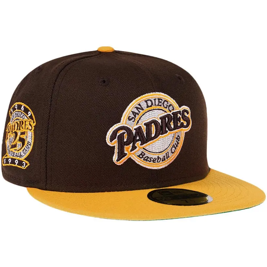 New Era San Diego Padres Brown 25th Anniversary Two Tone Throwback 59FIFTY Fitted Hat