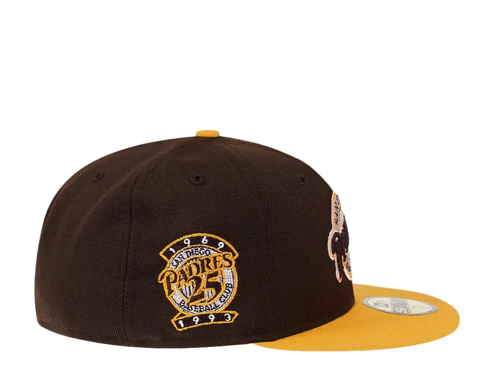 New Era San Diego Padres Brown 25th Anniversary Two Tone Throwback 59FIFTY Fitted Hat