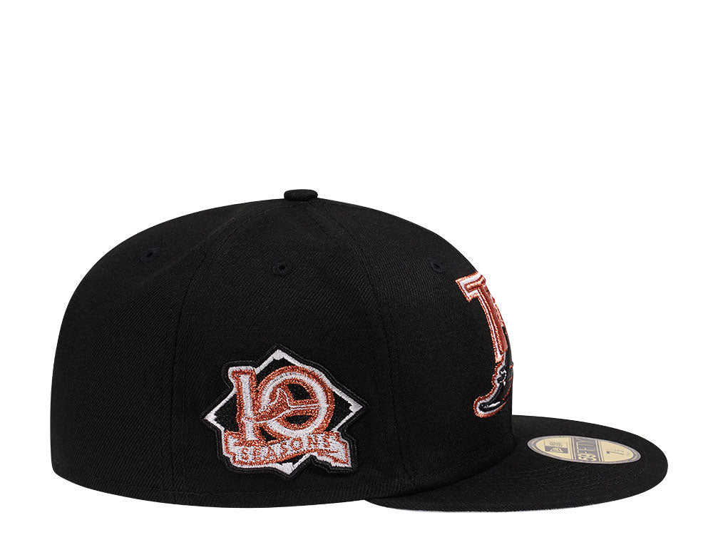 New Era Tampa Bay Rays 10 Season Black and Copper Edition 59Fifty Fitted Hat