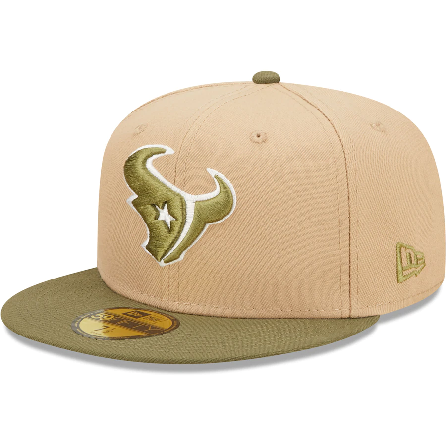 New Era Houston Texans Tan/Olive 2002 Inaugural Season Saguaro 59FIFTY Fitted Hat