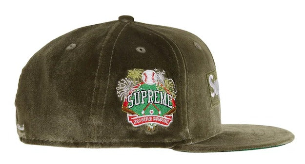 New Era Supreme Olive Velvet 59FIFTY Fitted Hat