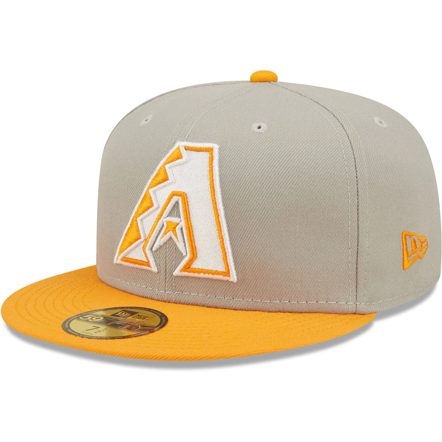 New Era Arizona Diamondbacks Gray/Orange 2001 World Series Cooperstown Collection Undervisor 59FIFTY Fitted Hat