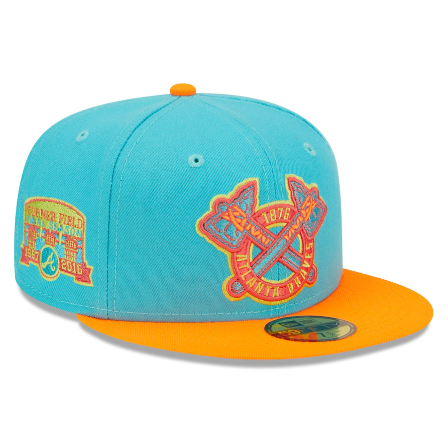 New Era Atlanta Braves Blue/Orange Vice Highlighter 59FIFTY Fitted Hat