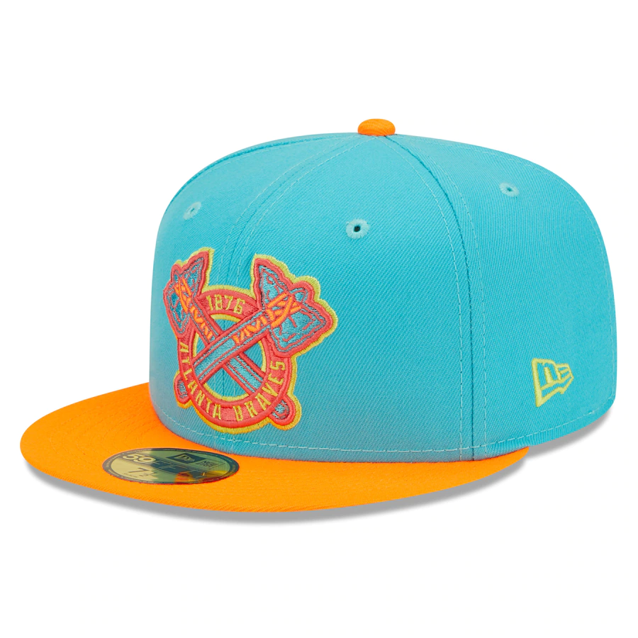 New Era Atlanta Braves Blue/Orange Vice Highlighter 59FIFTY Fitted Hat