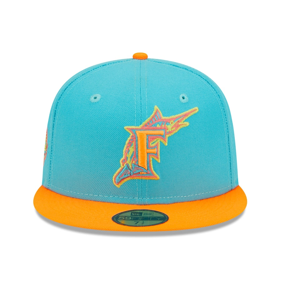 New Era Florida Marlins Blue/Orange Vice Highlighter 59FIFTY Fitted Hat