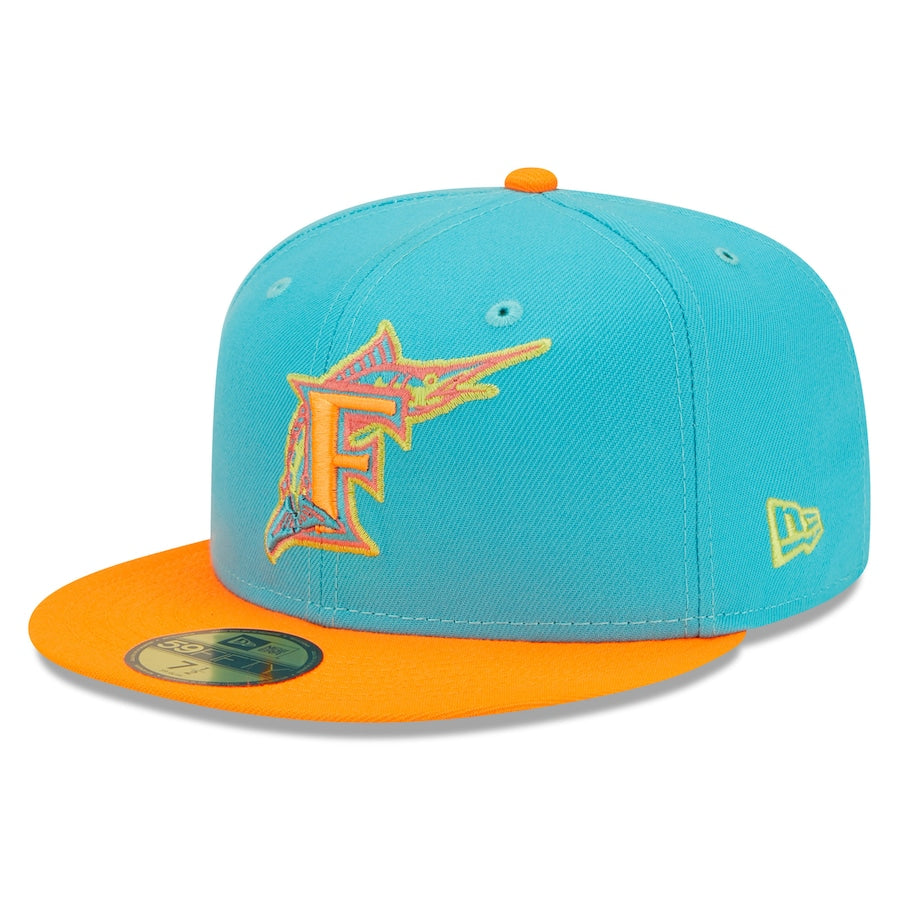 New Era Florida Marlins Blue/Orange Vice Highlighter 59FIFTY Fitted Hat
