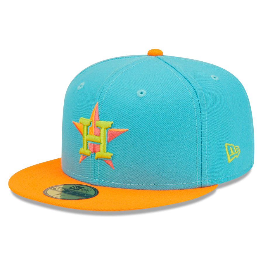 New Era Houston Astros Blue/Orange Vice Highlighter 59FIFTY Fitted Hat