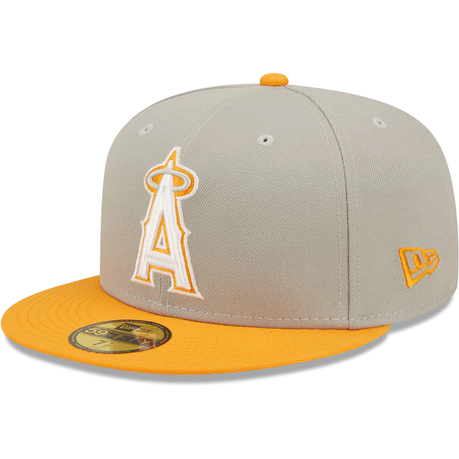 New Era Los Angeles Angels Gray/Orange 2002 World Series Cooperstown Collection Undervisor 59FIFTY Fitted Hat