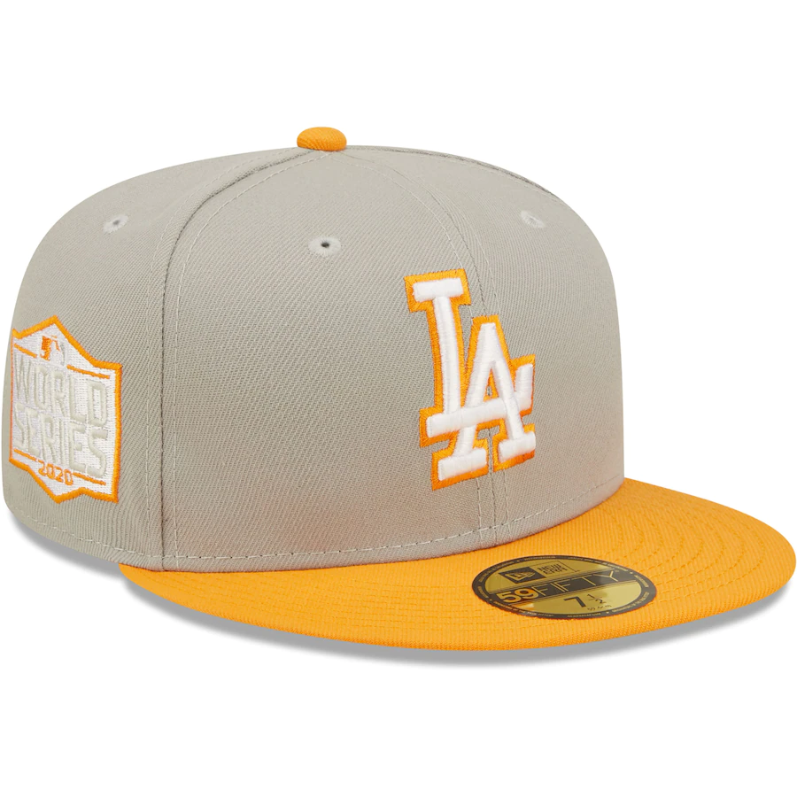 New Era Los Angeles Dodgers Gray/Orange 2020 World Series Cooperstown Collection Undervisor 59FIFTY Fitted Hat
