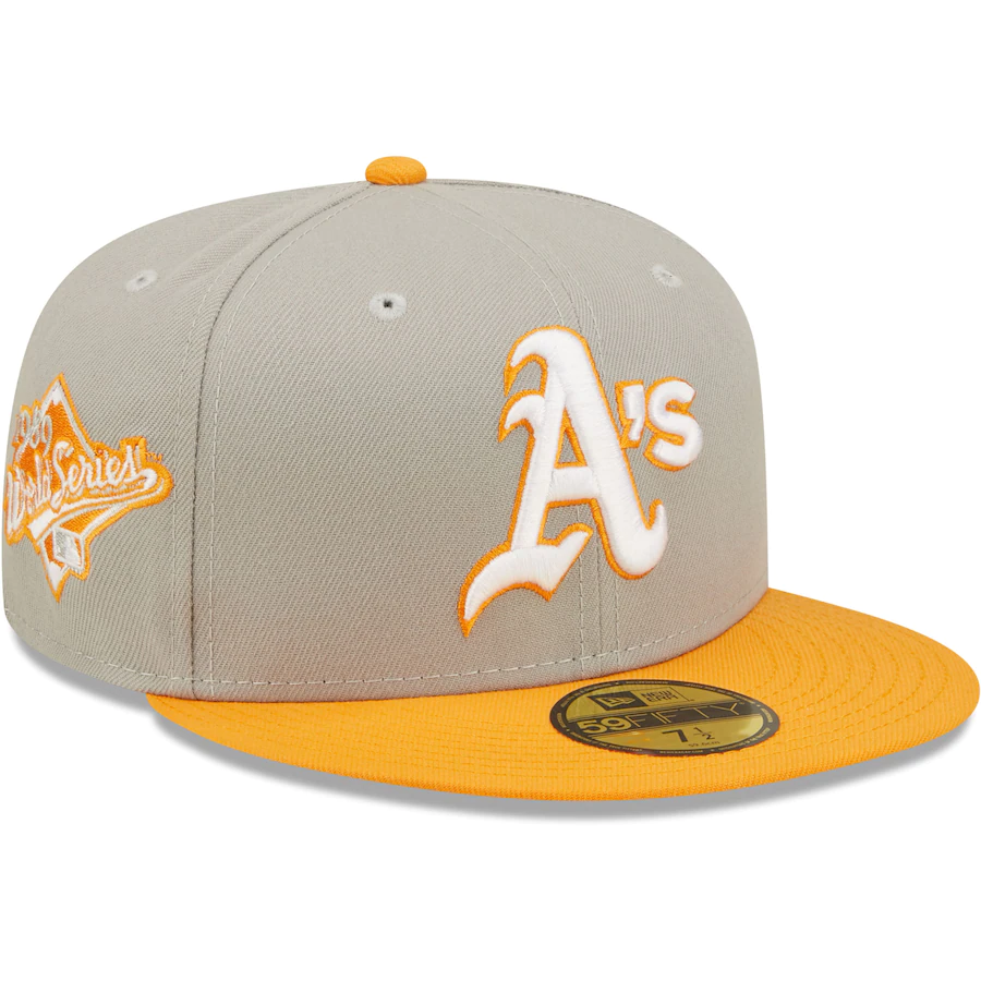 New Era Oakland Athletics Gray/Orange 1989 World Series Cooperstown Collection Undervisor 59FIFTY Fitted Hat