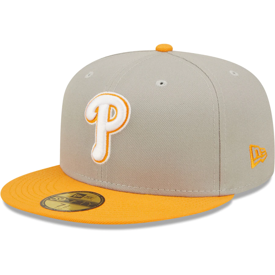 New Era Philadelphia Phillies Gray/Orange 2008 World Series Cooperstown Collection Undervisor 59FIFTY Fitted Hat
