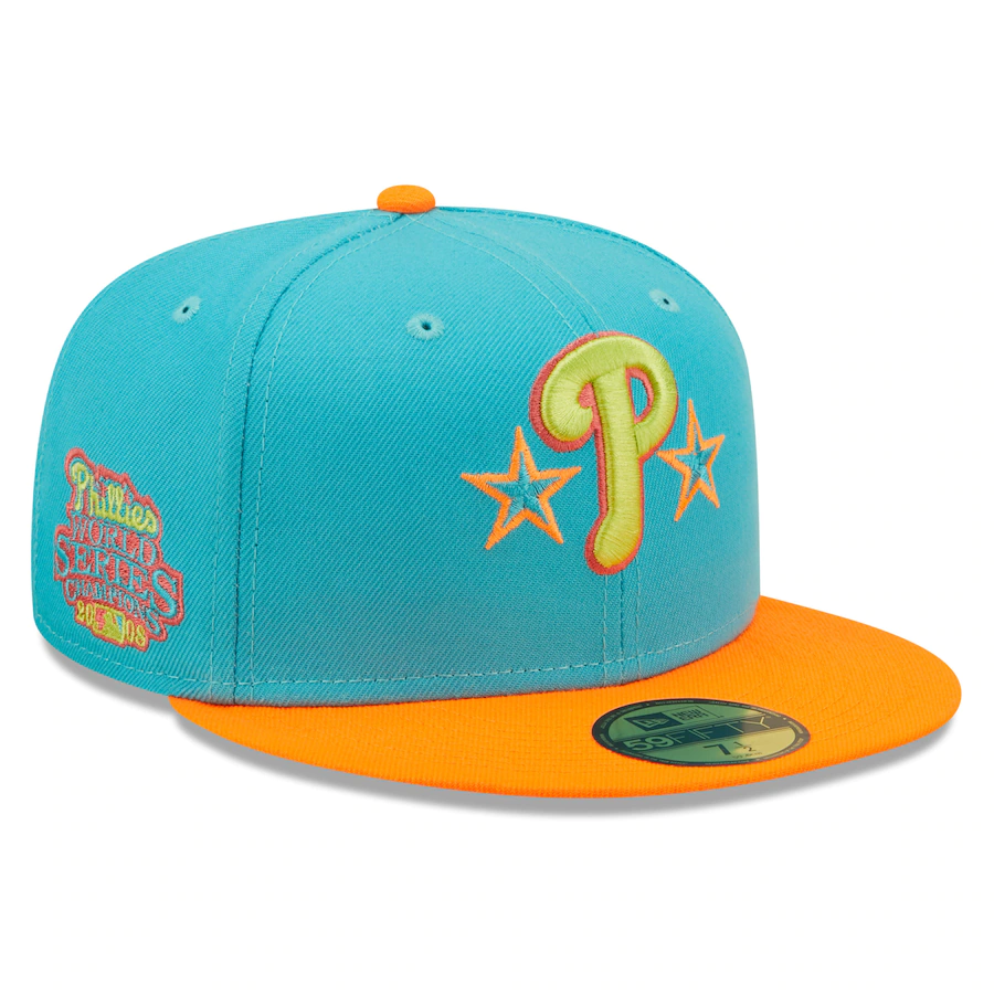 New Era Philadelphia Phillies Blue/Orange Vice Highlighter 59FIFTY Fitted Hat