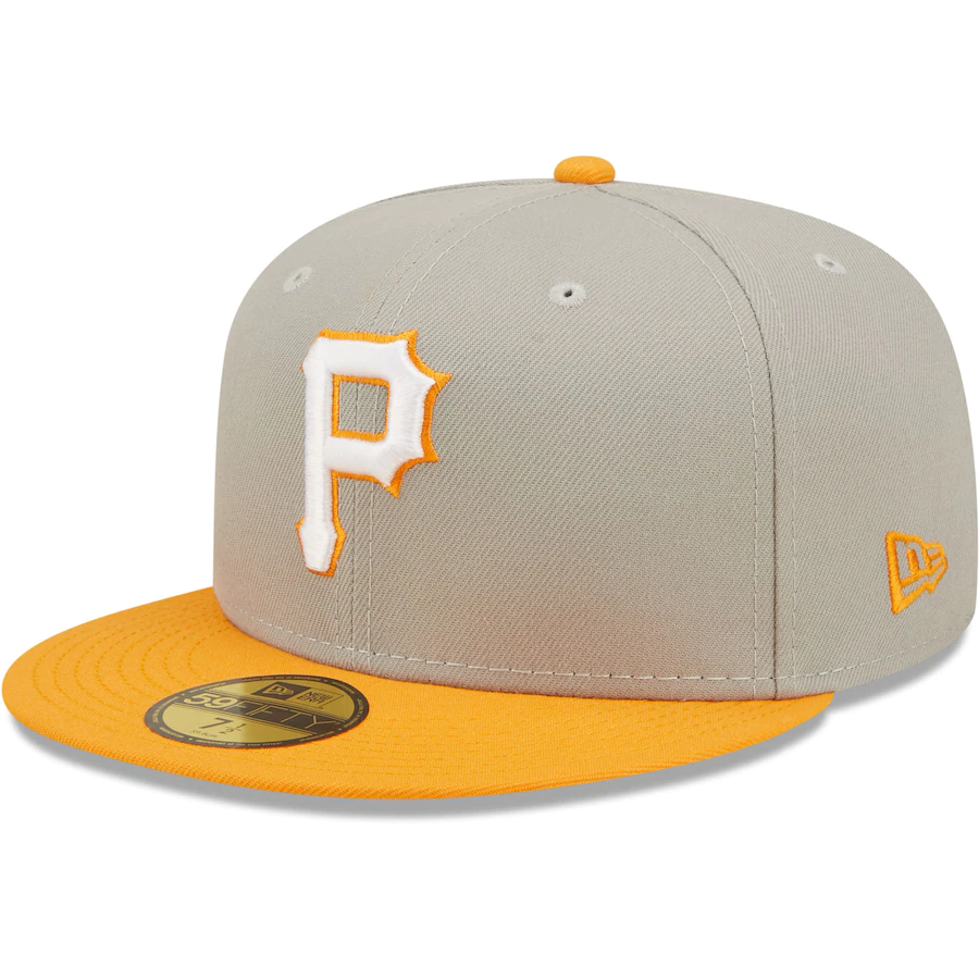New Era Pittsburgh Pirates Gray/Orange 76th World Series Cooperstown Collection Undervisor 59FIFTY Fitted Hat