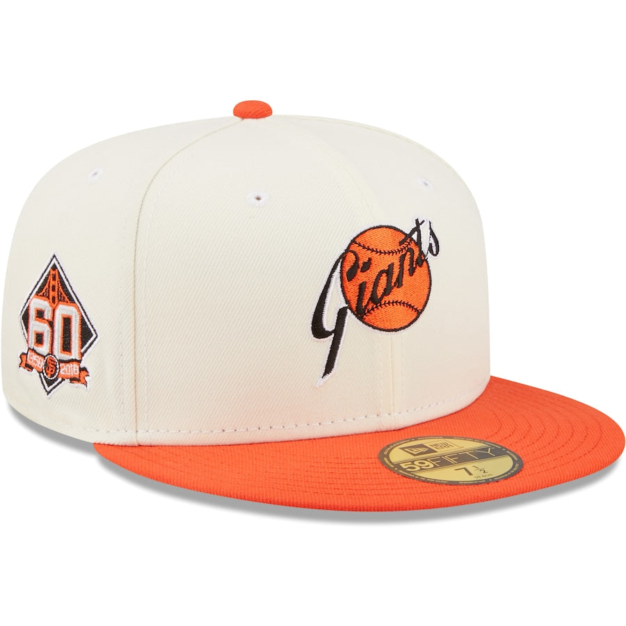 New Era San Francisco Giants White/Orange Cooperstown Collection 60th Anniversary Chrome 59FIFTY Fitted Hat