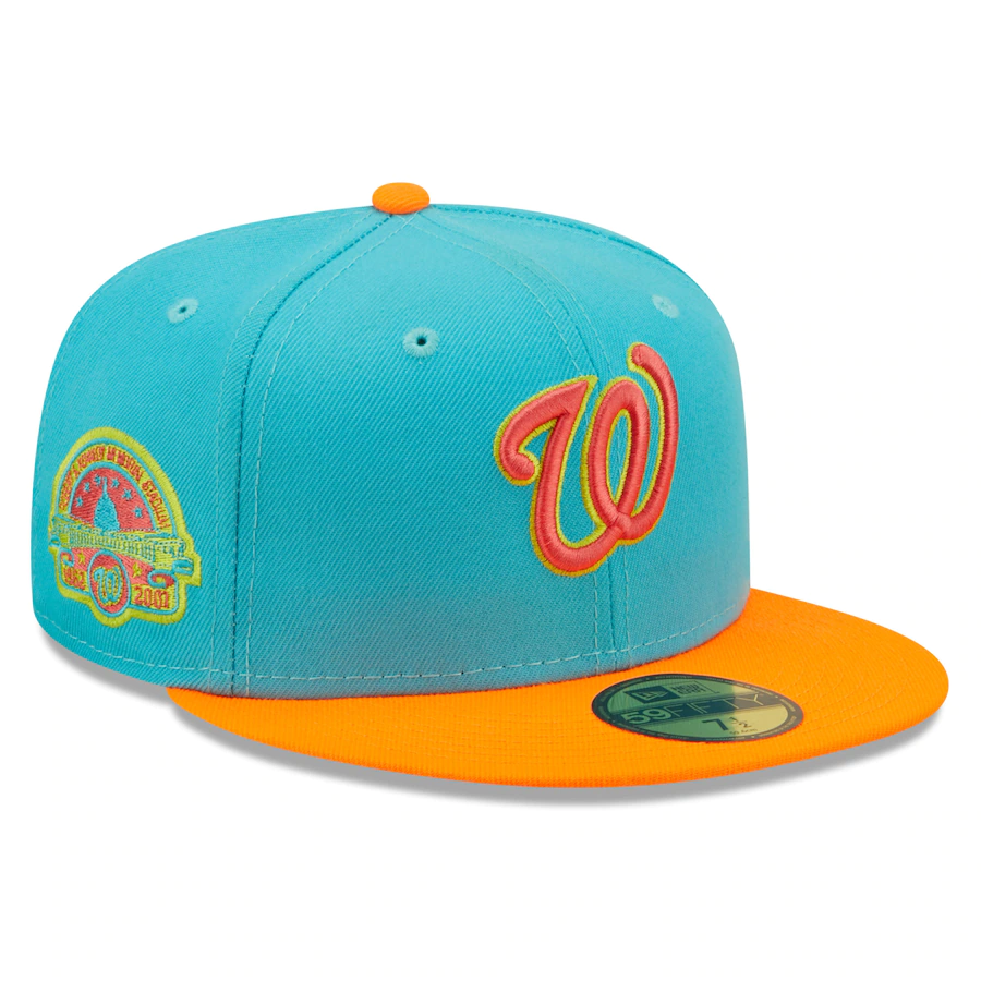 New Era Washington Nationals Blue/Orange Vice Highlighter 59FIFTY Fitted Hat