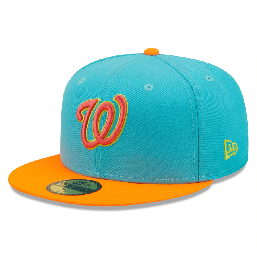 New Era Washington Nationals Blue/Orange Vice Highlighter 59FIFTY Fitted Hat