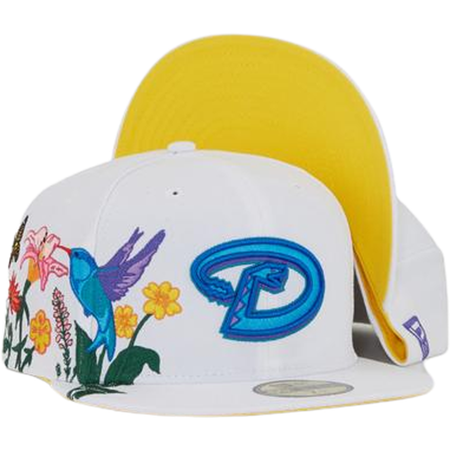 New Era Arizona Diamondbacks "White Blooming" Yellow Undervisor 59FIFTY Fitted Hat