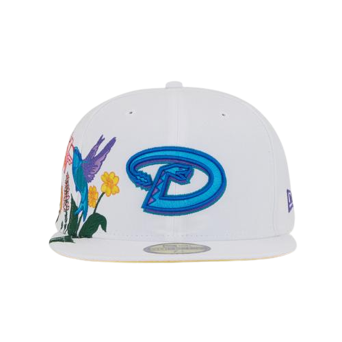 New Era Arizona Diamondbacks "White Blooming" Yellow Undervisor 59FIFTY Fitted Hat
