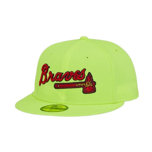 New Era Atlanta Braves Tomahawk Neon Yellow/Red 40th Anniversary 59FIFTY Fitted Hat