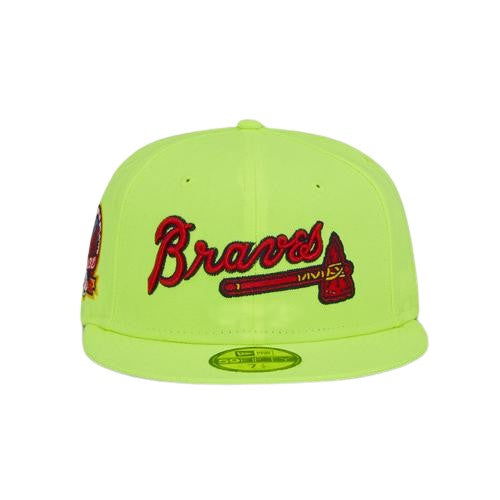 New Era Atlanta Braves Tomahawk Neon Yellow/Red 40th Anniversary 59FIFTY Fitted Hat