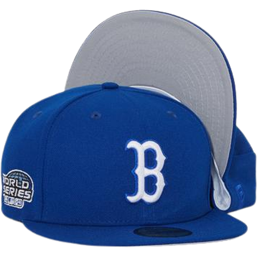 New Era Boston Red Sox Royal Blue 2004 World Series Gray Undervisor 59FIFTY Fitted Hat