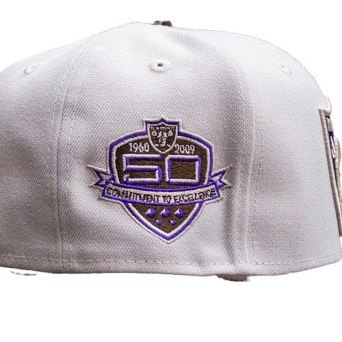 New Era Las Vegas Raiders 50th Anniversary Purple Undervisor 59FIFTY Fitted Cap