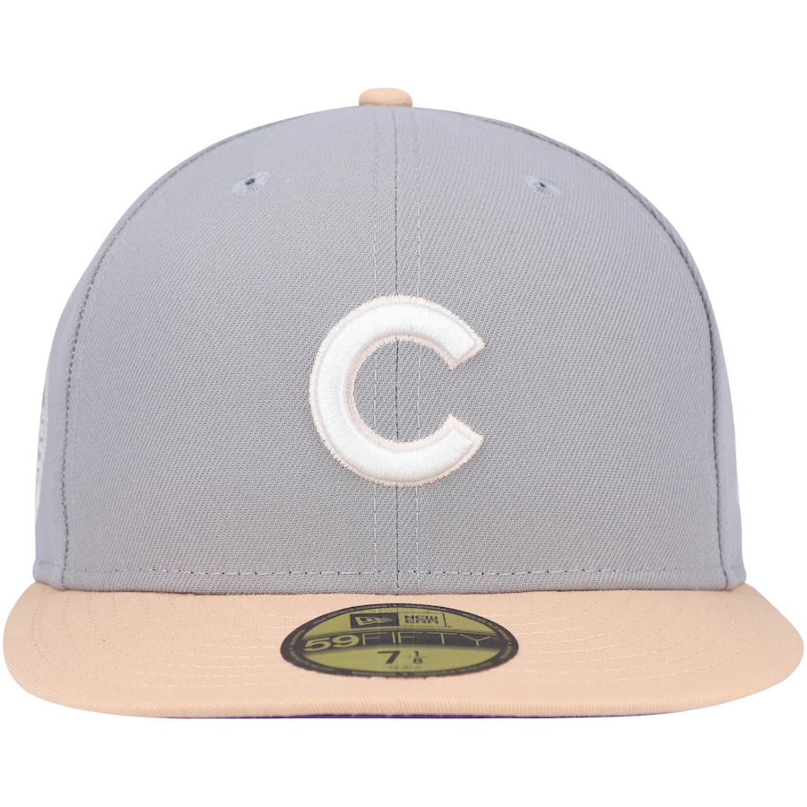 New Era Chicago Cubs Gray/Peach 1962 All-Star Game Purple Undervisor 59FIFTY Fitted Hat