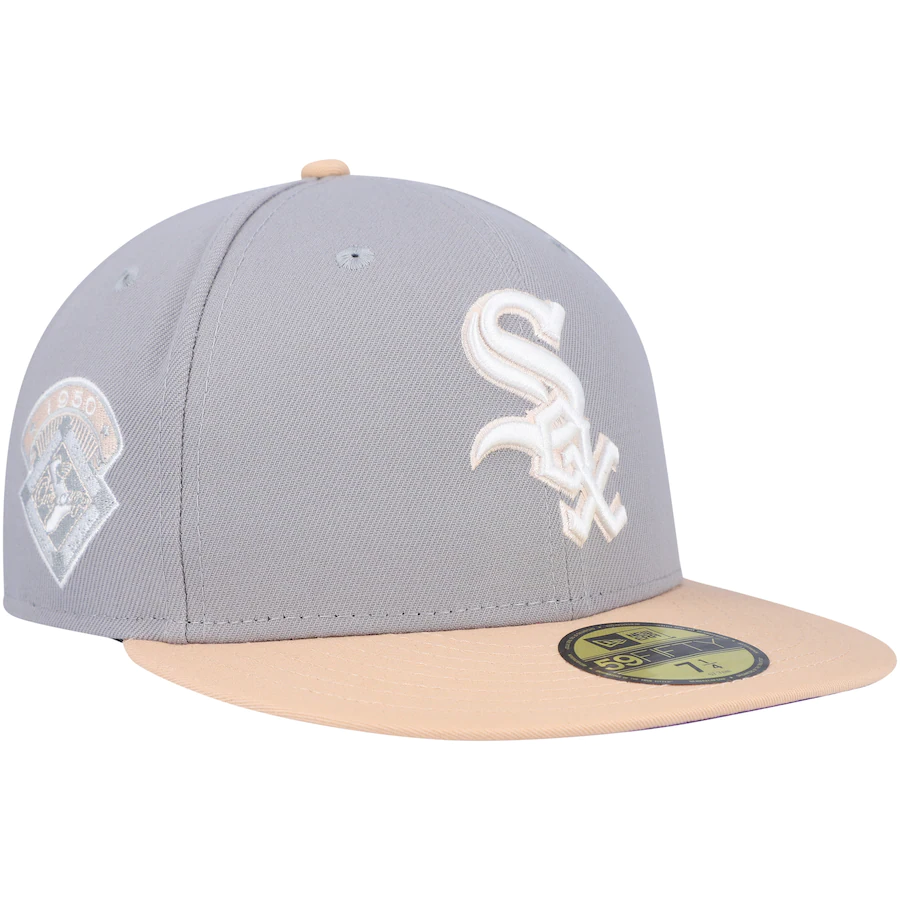 New Era Chicago White Sox Gray/Peach 1950 All-Star Game Purple Undervisor 59FIFTY Fitted Hat