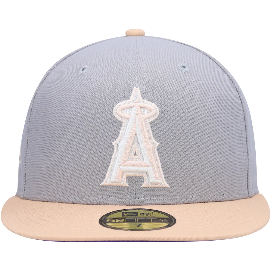 New Era Los Angeles Angels Gray/Peach 2010 All-Star Game Purple Undervisor 59FIFTY Fitted Hat