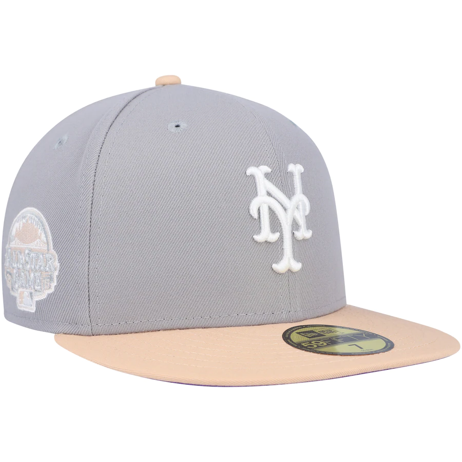 New Era New York Mets Gray/Peach 2013 All-Star Game Purple Undervisor 59FIFTY Fitted Hat
