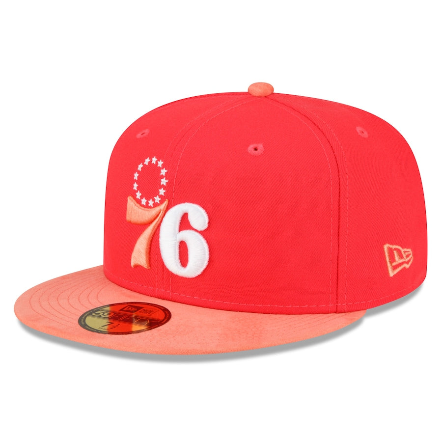 New Era Philadelphia 76ers Red/Peach Tonal 2022 59FIFTY Fitted Hat